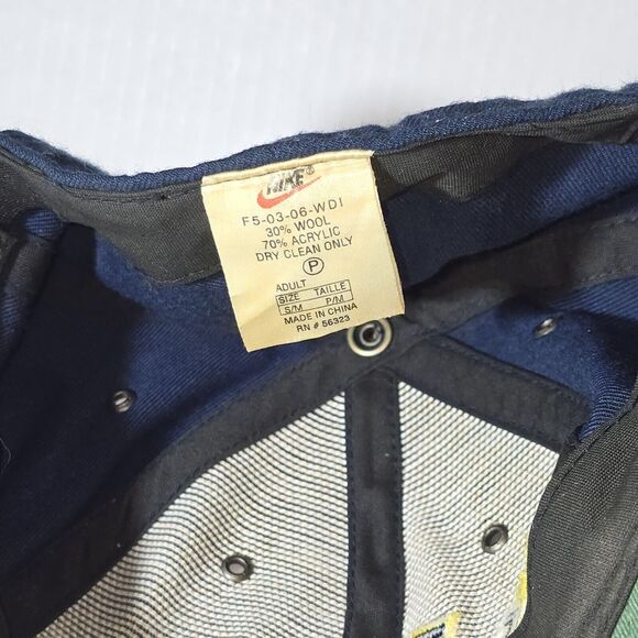 Nike Vintage 90s Nike Arch Spell Out Hat Blue & Yellow Adult S/M - Picture 7 of 7